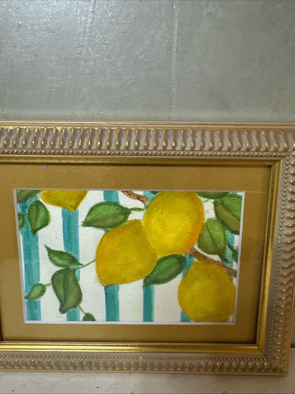 ORIGINAL FRAMED WATERCOLOR PAINTING LEMONS - Picture 3 of 5